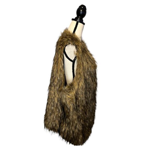 NWT Chelsea & Theodore Faux Fur Vest Womens Size 3X Brown Combo Lined Layering - Picture 2 of 7